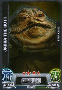 2013 Topps Force Attax Star Wars Movie Edition Series 2 #203 Jabba The Hutt Front