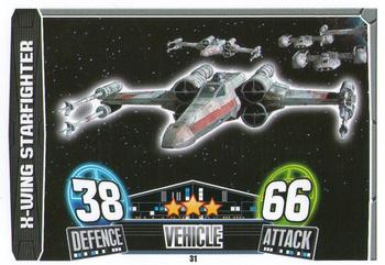 2013 Topps Force Attax Star Wars Movie Edition Series 3 #31 X-Wing Starfighter Front