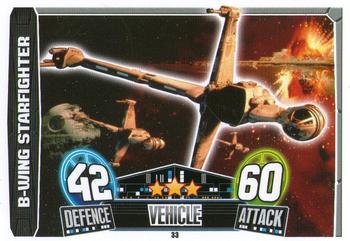 2013 Topps Force Attax Star Wars Movie Edition Series 3 #33 B-Wing Starfighter Front