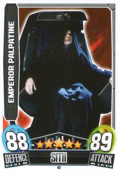 2013 Topps Force Attax Star Wars Movie Edition Series 3 #42 Emperor Palpatine Front