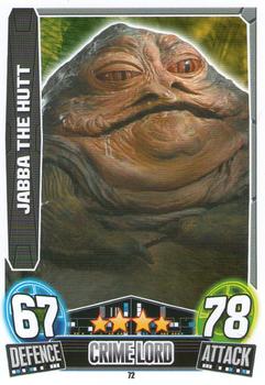 2013 Topps Force Attax Star Wars Movie Edition Series 3 #72 Jabba The Hutt Front