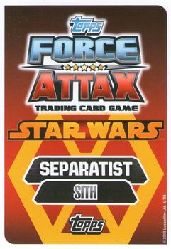 2013 Topps Force Attax Star Wars Movie Edition Series 3 #136 Darth Sidious Back