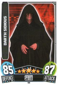 2013 Topps Force Attax Star Wars Movie Edition Series 3 #136 Darth Sidious Front
