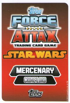 2013 Topps Force Attax Star Wars Movie Edition Series 3 #222 Jabba The Hutt Back