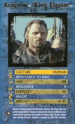 2003 Top Trumps Specials The Lord of the Rings The Return of the King #NNO Aragorn / King Elessar Front