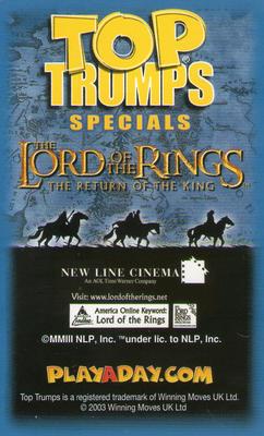 2003 Top Trumps Specials The Lord of the Rings The Return of the King #NNO King Theoden Back