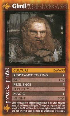 2004 Top Trumps Specials The Lord of the Rings The Two Towers #NNO Gimli Front