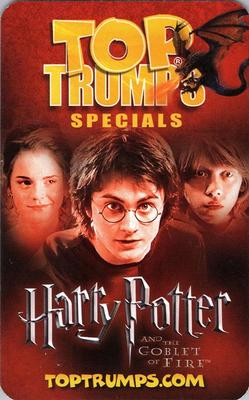 2005 Top Trumps Specials Harry Potter and the Goblet of Fire #NNO Cedric Diggory Back