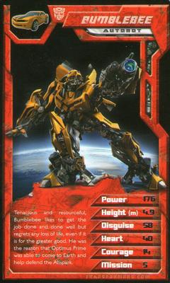 2007 Top Trumps Specials Transformers #NNO Bumblebee Front