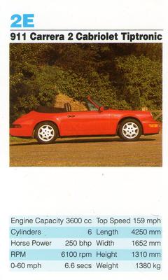 1992 Super Top Trumps Porsche Cars #2E 911 Carrera 2 Cabriolet Tiptronic Front
