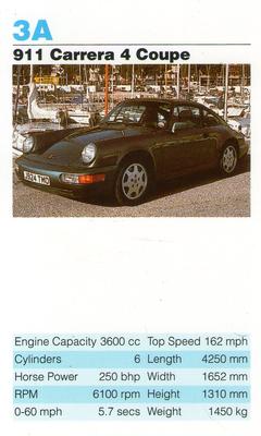 1992 Super Top Trumps Porsche Cars #3A 911 Carrera 4 Coupe Front