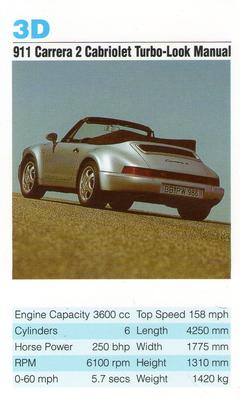 1992 Super Top Trumps Porsche Cars #3D 911 Carrera 2 Cabriolet Turbo-Look Manual Front