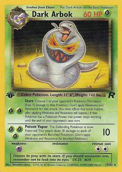 2000 Pokemon Team Rocket First Edition #19/82 Dark Arbok Front