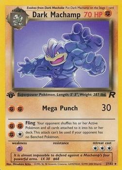 2000 Pokemon Team Rocket First Edition #27/82 Dark Machamp Front