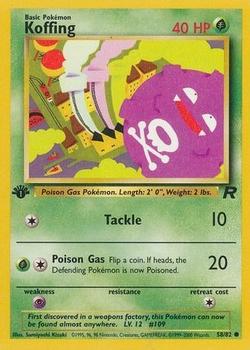 2000 Pokemon Team Rocket First Edition #58/82 Koffing Front