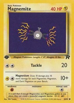 2000 Pokemon Team Rocket First Edition #60/82 Magnemite Front
