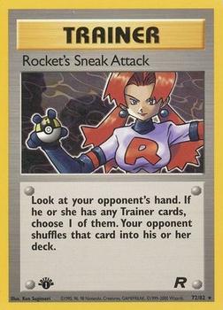 2000 Pokemon Team Rocket First Edition #72/82 Rocket's Sneak Attack Front
