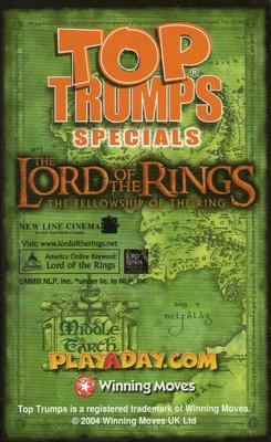 2004 Top Trumps Specials The Lord of the Rings The Fellowship of the Ring #NNO Bilbo Baggins Back