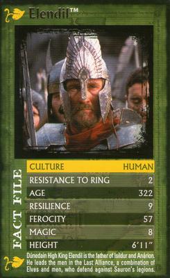 2004 Top Trumps Specials The Lord of the Rings The Fellowship of the Ring #NNO Elendil Front