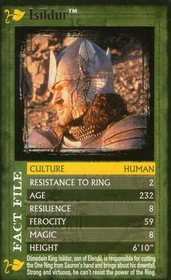 2004 Top Trumps Specials The Lord of the Rings The Fellowship of the Ring #NNO Isildur Front
