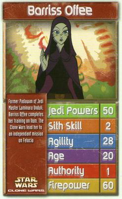 2007 Top Trumps Specials Star Wars Clone Wars #NNO Barriss Offee Front