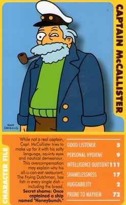 2005 Top Trumps Specials The Simpsons Classic Collection Volume 1 #NNO Captain McCallister Front