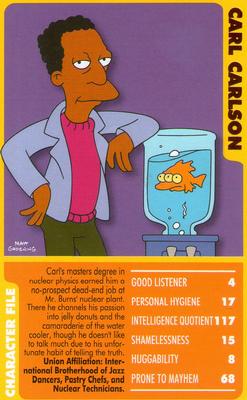2005 Top Trumps Specials The Simpsons Classic Collection Volume 1 #NNO Carl Carlson Front