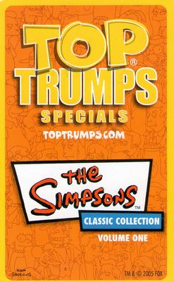 2005 Top Trumps Specials The Simpsons Classic Collection Volume 1 #NNO Kent Brockman Back