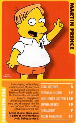 2005 Top Trumps Specials The Simpsons Classic Collection Volume 1 #NNO Martin Prince Front
