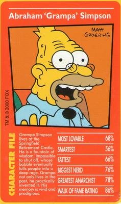 2000 Top Trumps The Simpsons #NNO Abraham 'Grampa' Simpson Front