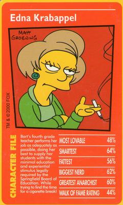 2000 Top Trumps The Simpsons #NNO Edna Krabappel Front