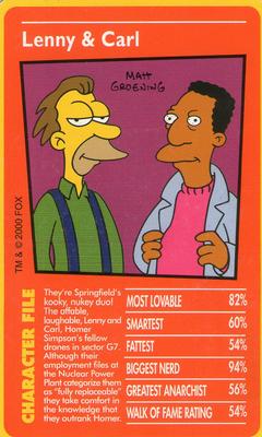 2000 Top Trumps The Simpsons #NNO Lenny & Carl Front