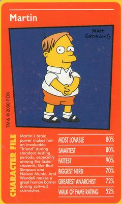 2000 Top Trumps The Simpsons #NNO Martin Front