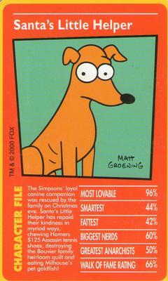 2000 Top Trumps The Simpsons #NNO Santa's Little Helper Front