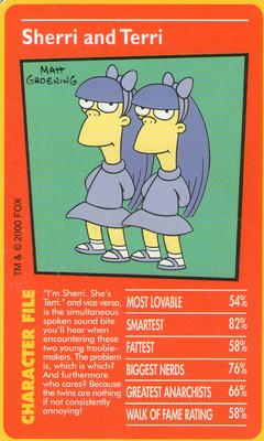 2000 Top Trumps The Simpsons #NNO Sherri & Terri Front