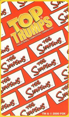 2000 Top Trumps The Simpsons #NNO Snowball II Back