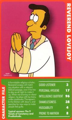 2010 Top Trumps Specials The Simpsons Classic Collection Volume 3 #NNO Reverend Lovejoy Front