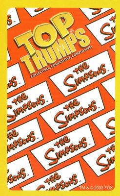 2003 Top Trumps The Simpsons #NNO Comic Book Guy Back