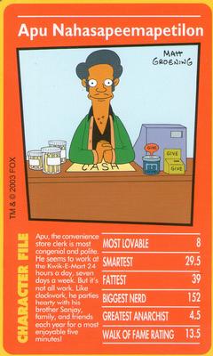 2003 Top Trumps The Simpsons #NNO Apu Nahasapeemapetilon Front