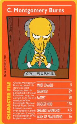 2003 Top Trumps The Simpsons #NNO C. Montgomery Burns Front