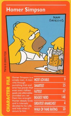 2003 Top Trumps The Simpsons #NNO Homer Simpson Front