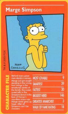 2003 Top Trumps The Simpsons #NNO Marge Simpson Front