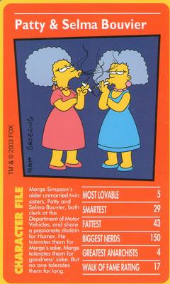 2003 Top Trumps The Simpsons #NNO Patty & Selma Bouvier Front