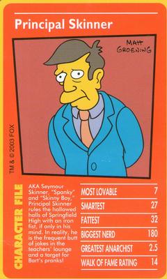 2003 Top Trumps The Simpsons #NNO Principal Skinner Front