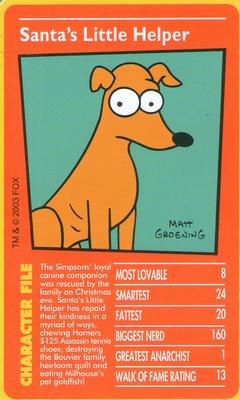 2003 Top Trumps The Simpsons #NNO Santa's Little Helper Front