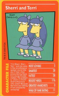 2003 Top Trumps The Simpsons #NNO Sherri & Terri Front