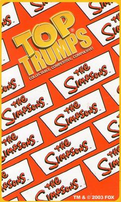 2003 Top Trumps The Simpsons #NNO Snowball II Back