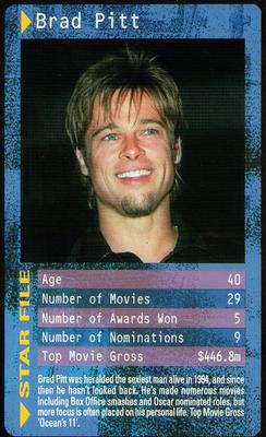 2003 Top Trumps Movie Stars #NNO Brad Pitt Front
