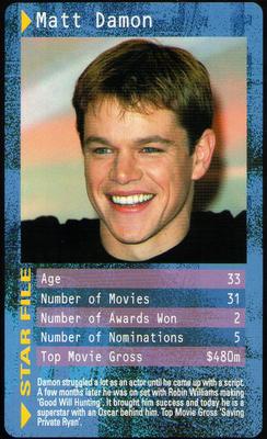 2003 Top Trumps Movie Stars #NNO Matt Damon Front