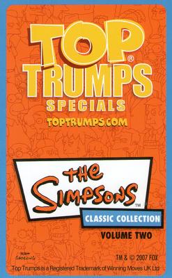 2007 Top Trumps Specials The Simpsons Classic Collection Volume 2 #NNO Bart Simpson Back